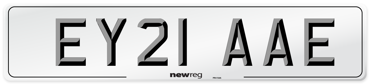 EY21 AAE Number Plate from New Reg